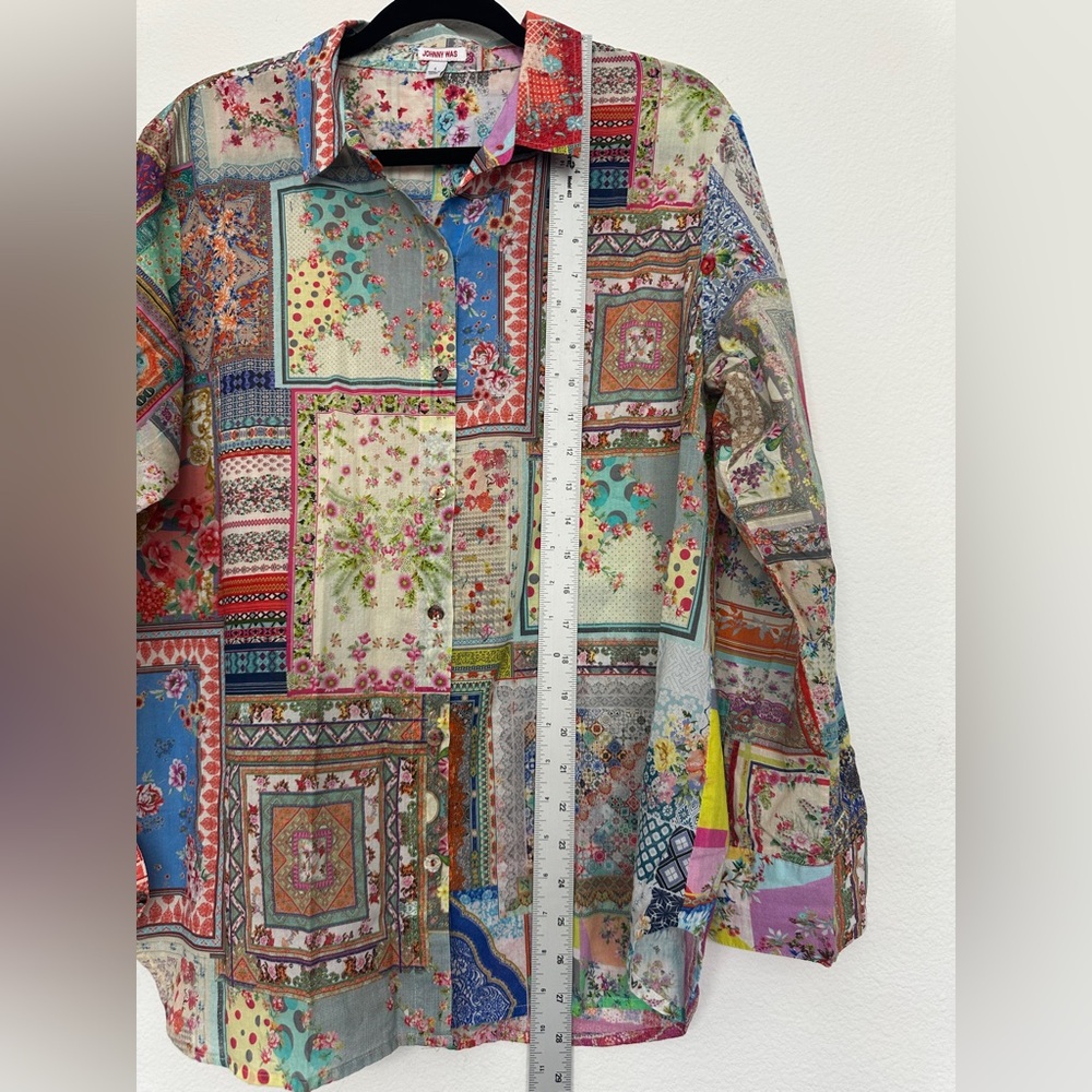 Johnny Was Anikka Multicolor Patchwork Casual Shi… - image 6